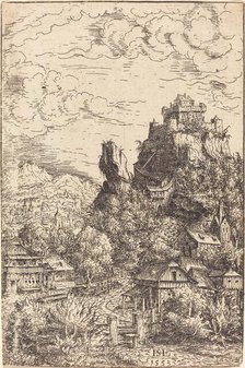 Landscape with a Castle, 1553. Creator: Hans Sebald Lautensack.