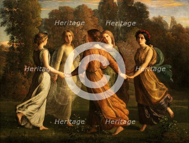 Le Poème de l'âme (Poem of the Soul). Rayons de soleil (Sunrays) , 1854. Creator: Janmot, Louis (1814-1892).