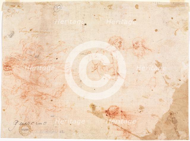 Sketch of Two Men and Other Various Figures (verso), 1600s. Creator: Unknown.