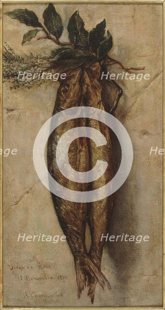 Harengs ayant servi à l'alimentation pendant le siège de Paris, 15–11–1870. Creator: Auguste Charpentier.