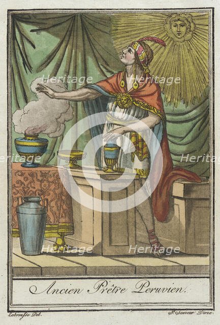 Costumes de Différents Pays, 'Ancien Prêtre Peruvien', c1797. Creators: Jacques Grasset de Saint-Sauveur, LF Labrousse.