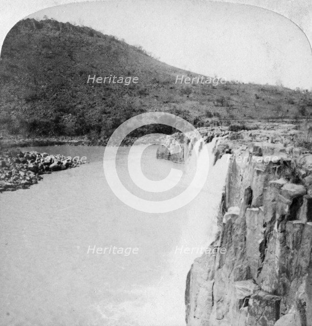 Middle Falls of the Tugela River from a Boer laager, near Colenso, South Africa, 2nd Boer War, 1901. Artist: Underwood & Underwood