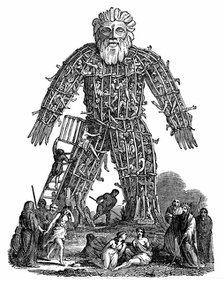 Wicker man, 1832. Creator: Anonymous.