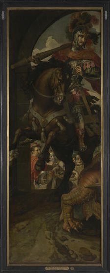 Saint George and the Princess of Silene Return to the City with the Vanquished Dragon, 1590. Creator: Martin de Vos.