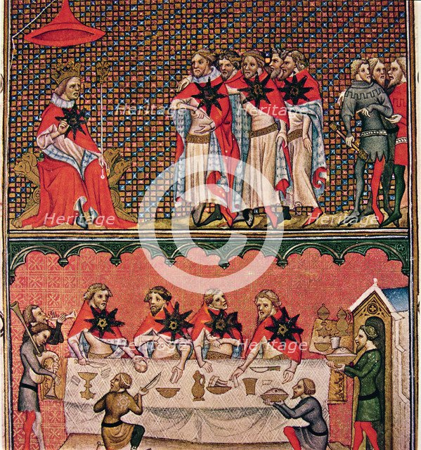 John II the Good, founded the Order of the Star, Miniature in 'Chronicles of France', illuminated…
