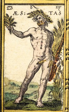  'Spring', coloured engraving from the book 'Le Theatre du monde' or 'Nouvel Atlas', 1645, create…
