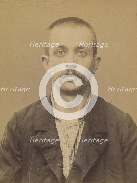Maillabuau. Auguste, Léon. 30 ans, né le 23/8/93 à Paris Vle. Anarchiste. 2/7/94., 1894. Creator: Alphonse Bertillon.
