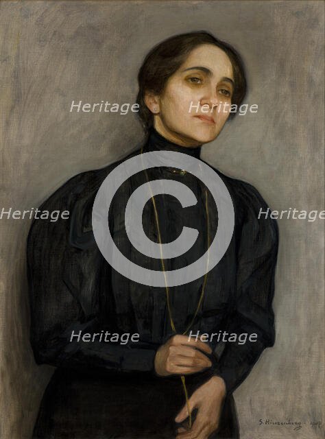 Portrait of Maria Feldman, 1907. Creator: Samuel Hirszenberg.