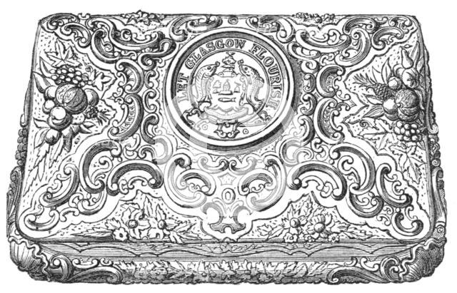 ...the Gold Box, in which the Freedom of the City of Glasgow was presented to Mr. Gladstone, 1865. Creator: Unknown.