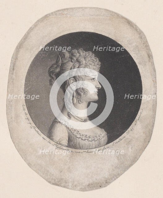 Portrait of a woman to right, 1786-93. Creator: Gilles Louis Chrétien.