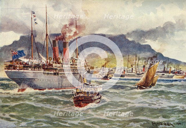 'Transports in Table Bay During the South African War', c1900. Creator: Charles John De Lacy.