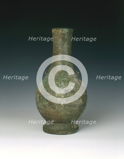 Pear-shaped bronze flask, China, 475 BC-221 BC. Artist: Unknown