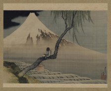 Boy Viewing Mount Fuji, 1839. Creator: Hokusai.