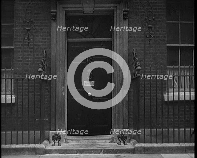 The Closed Door of 10 Downing Street, London, 1931. Creator: British Pathe Ltd.