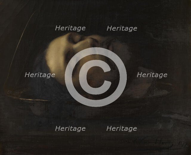 The Head of Saint John the Baptist, 1879. Creator: Edmond Van Hove.