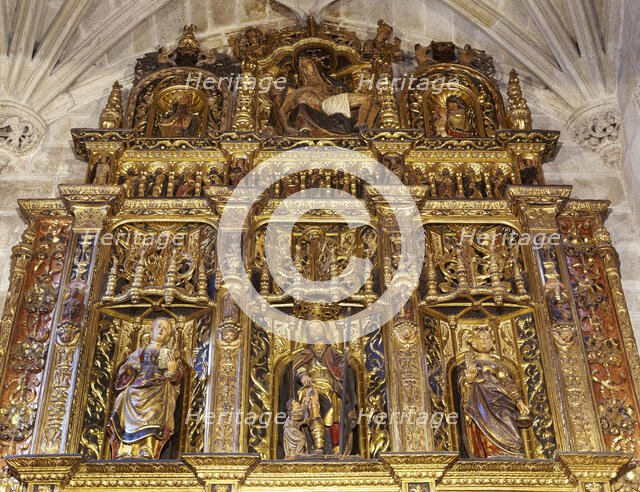 Altarpiece of the Chapel of St Peter and St Paul, Santiago Church, Betanzos, Galicia, Spain, 2000.  Creator: LTL.