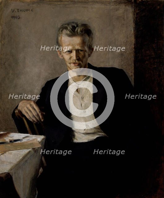 Portrait of the Author Emil Elenius, 1903. Creator: Verner Thome.