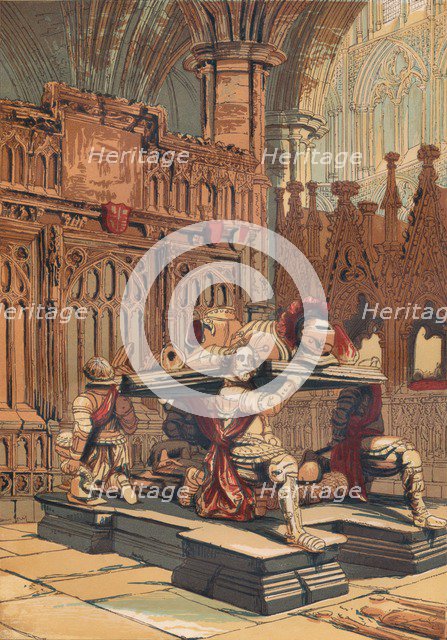 'Tomb of Sir Francis Vere in Westminster Abbey', c1845, (1864). Artist: Unknown.