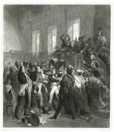 Napoleon Bonaparte is booed in the Council of Five Hundred on November 9, 1799 (18 Brumaire) to m…