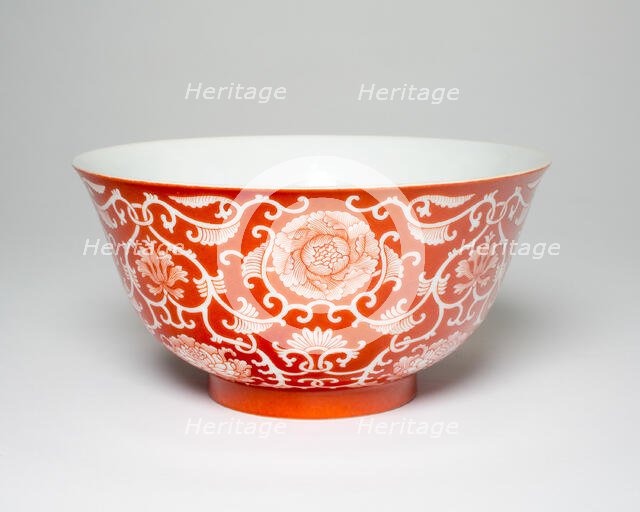 Bowl with Floral Scrolls, Qing dynasty (1644-1911), Daoguang period (1821-1850). Creator: Unknown.