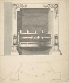 Design for a Cast-iron Hob Grate in Ormolu, 1814. Creator: Benjamin Dean Wyatt.