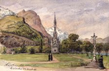 "La chapelle des Rosaires. Lourdes April 13, 86", 1886.  Creator: Fritz von Dardel.