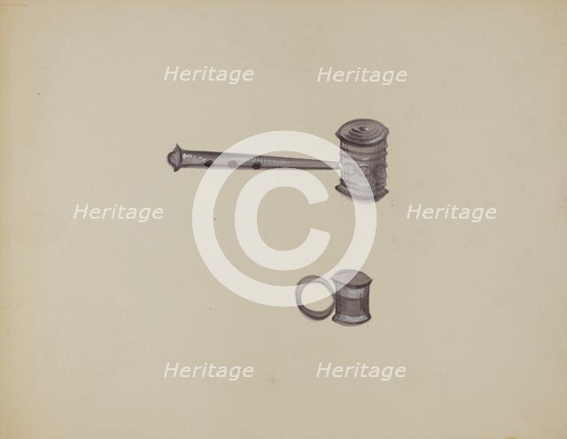 Two Tin Rattles, c. 1936. Creator: Raoul Du Bois.