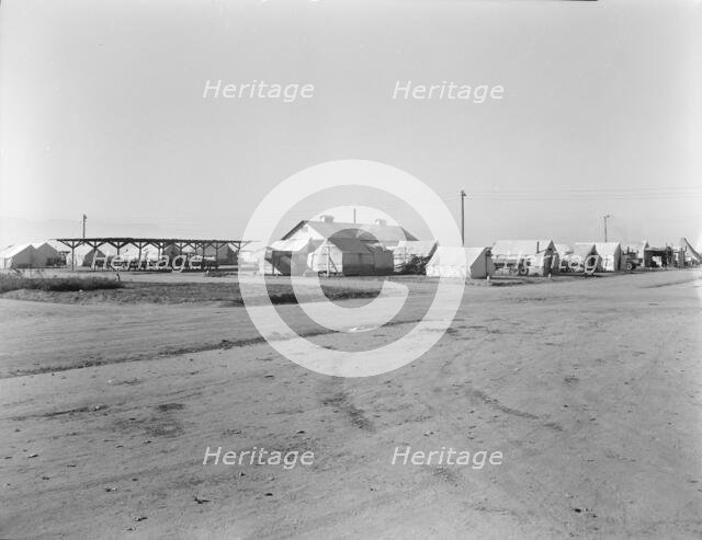 View of Kern migrant camp...sanitary units, CA, 1936. Creator: Dorothea Lange.