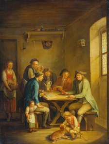 Peasants Playing Cards, 18th century. Creator: Johann Andreas Herrlein.