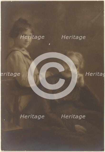 Portrait of Old Woman and Young Girl, 1907-1943. Creator: Louis Fleckenstein.