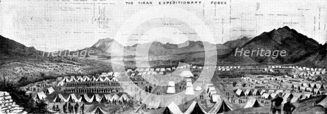 With the Tirah Expeditionary Force: bird's eye view of...Barkai Camp, Bara Valley, 1898. Creator: Unknown.