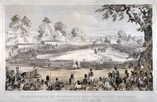 View of Hyde Park during the Volunteer Rifle Corps review by Queen Victoria, London, 1860.           Artist: CJ Culliford