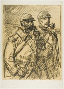 Two Soldiers, 1915. Creator: Theophile Alexandre Steinlen.