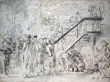 'Le Grand Café' 1759. Artist: Gabriel de Saint-Aubin