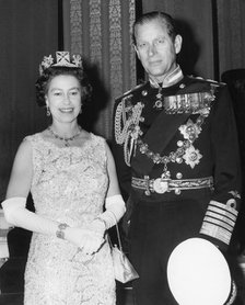 Queen Elizabeth II and Prince Philip celebrate their Silver Wedding, Buckingham Palace, 1972. Artist: Unknown