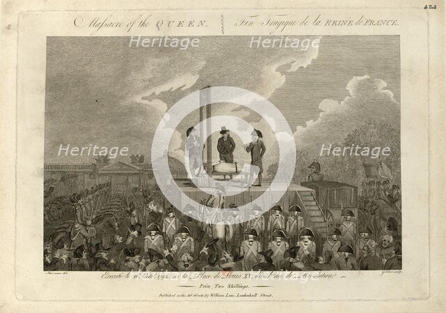 The Execution of Marie Antoinette on October 16, 1793, 1793-1794. Creator: Goldar, John (1729-1795).