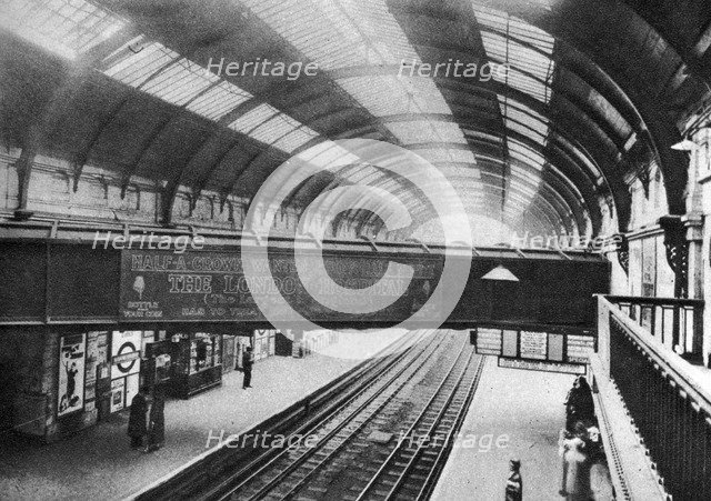 The course of the Westbourne Aqueduct over Sloane Square Station, London, 1926-1927. Artist: Unknown