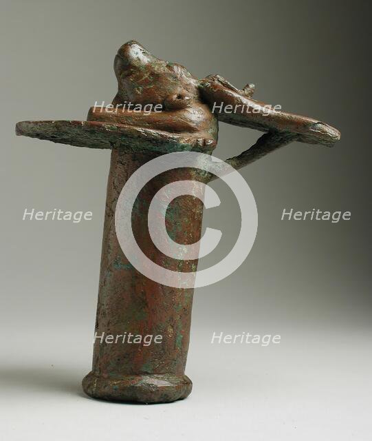 Cow Headed Handle (image 1 of 2), Probably Ptolemaic period (332-30 BCE). Creator: Unknown.