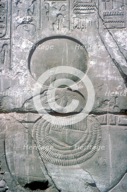 Relief showing the symbol of Amun-Ra, Temple of Amun, Karnak, Egypt. Artist: Unknown