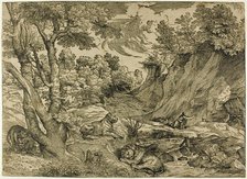 Saint Jerome in the Wilderness, 1525-30. Creator: Nicolo Boldrini.