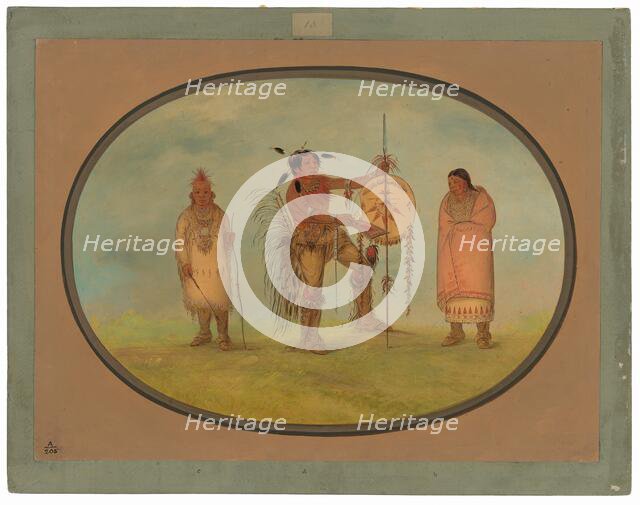 Saukie Warrior, His Wife, and a Boy, 1861/1869. Creator: George Catlin.