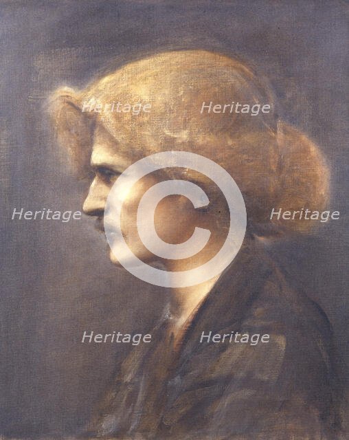 Portrait of the pianist, composer and politician Ignacy Jan Paderewski, 1890. Creator: Burne-Jones, Sir Edward Coley (1833-1898).