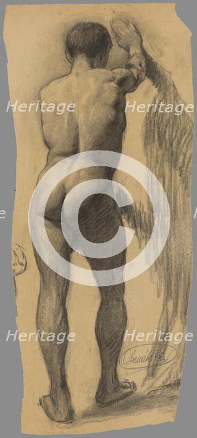 Study of a man leaning on a wall, 1910-1920. Creator: Emil Alexay-Olexák.