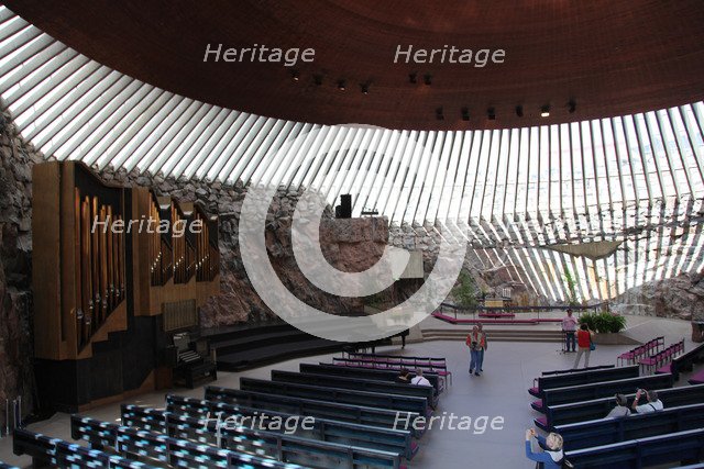 Interior, Temppeliaukio Church, Helsinki, Finland, 2011. Artist: Sheldon Marshall