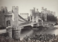 Conway Castle & Suspension Bridge From The Island (687), Printed c.1860. Creator: Francis Bedford.
