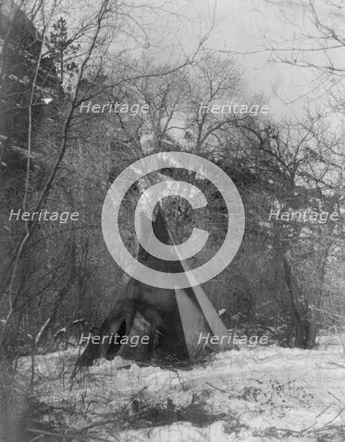 The winter camp., c1908. Creator: Edward Sheriff Curtis.