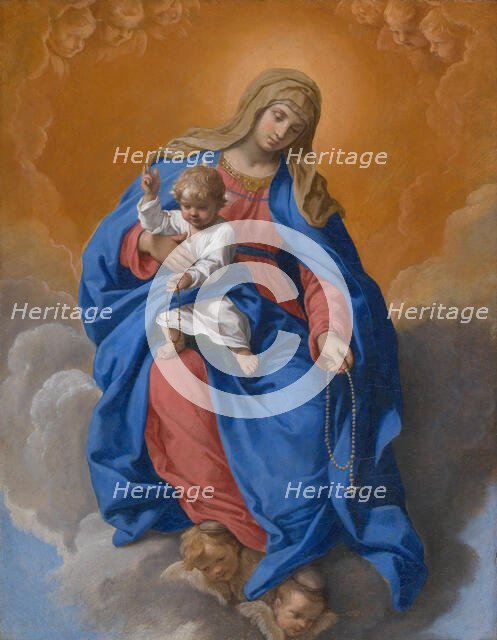 Madonna del Rosario (Madonna of the Rosary), c 1640. Creator: Cantarini, Simone (1612-1648).