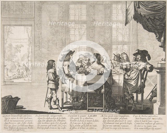 The Banquet of the Rich Man, mid to late 17th century. Creator: Abraham Bosse.