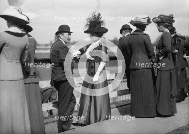 Benning Races - August Belmont And Mrs. Donald Cameron, 1912. Creator: Harris & Ewing.