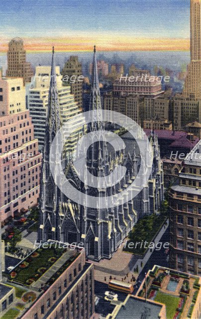 St Patrick's Cathedral, New York City, New York, USA, 1951. Artist: Unknown